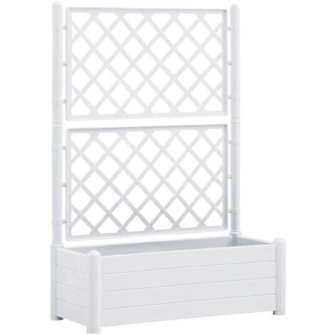 Vidaxl – Jardinière avec treillis 100x43x142 cm – Polypropylène résistant aux intempéries – Capacité 90 L – Pour plantes grimpantes