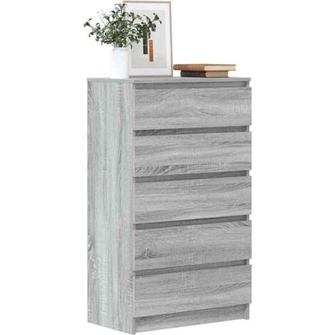 Vidaxl – Commode enfant sonoma gris 60x36x103 cm – Bois d'ingénierie – 5 tiroirs spacieux – Surface lisse et résistante à l'humidité