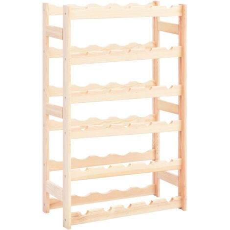 Vidaxl – Casier à bouteilles en pin massif pour 30 bouteilles – Dimensions 53 x 25 x 86 cm – Fixation murale incluse – Design rustique