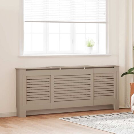 Vidaxl – Cache-radiateur MDF réglable 142-205 cm – Design à lattes modernes – Dimensions intérieures 131,5-195,5 x 17 x 80 cm