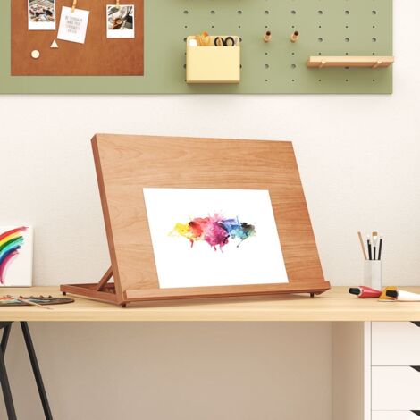 Vidaxl – Chevalet de table en bois de hêtre massif 65x48x7 cm – Léger et portable – Pliable pour rangement pratique – Pour artistes et étudiants (1/6)