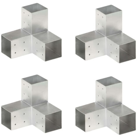 Connecteurs de poteau 4 pcs Forme en Y Métal galvanisé 81x81 mm vidaXL
