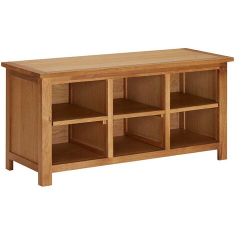 Vidaxl – Étagère à chaussures 90x37x45 cm – Bois de chêne massif – 6 compartiments – Banc de rangement durable et facile à nettoyer (1/5)
