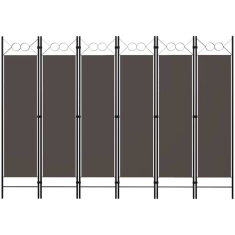 Cloison de séparation 6 panneaux Anthracite 240x180 cm vidaXL (1/6)