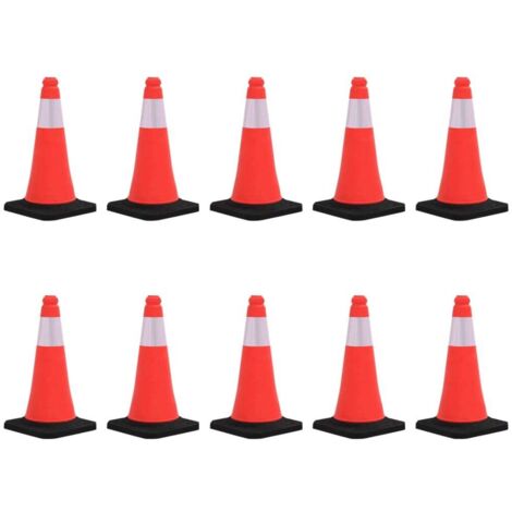 Cônes de signalisation réfléchissants à base lourde 10 pcs 50cm vidaXL