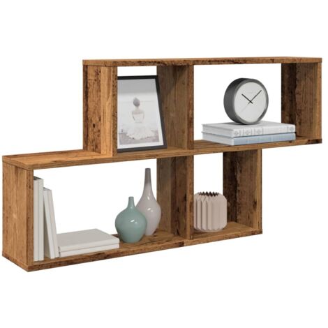 Vidaxl – Étagère murale en bois d'ingénierie vieux bois 100x18x53 cm – Charge maximale 40 kg – Fixation murale pour rangement décoratif (1/6)