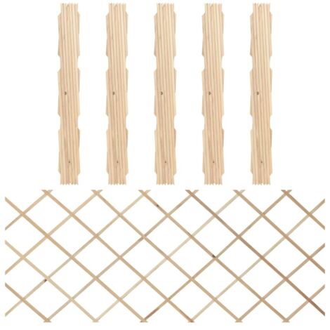 Vidaxl – Clôtures en treillis 5 pcs bois de sapin massif 180x80 cm – Panneaux extensibles sans assemblage – Protection visuelle renforcée