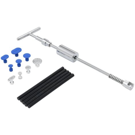 Vidaxl – Ensemble débosselage sans peinture 15 pcs – 1 marteau à inertie – 5 tampons de colle – 4 tampons aluminium – Pour carrosserie auto