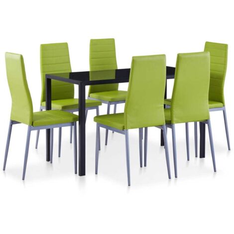 Ensemble à dîner 7 pcs Vert vidaXL
