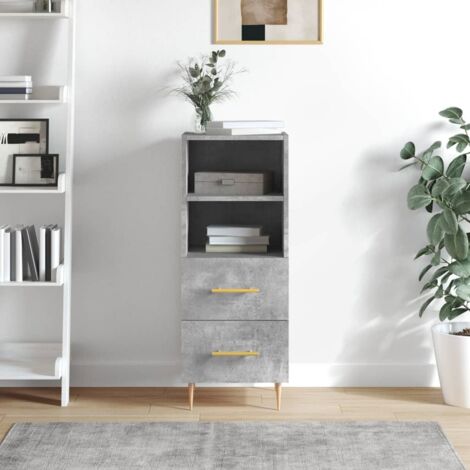 Buffet Gris béton 34,5x34x90 cm Bois d'ingénierie vidaXL (1/5)