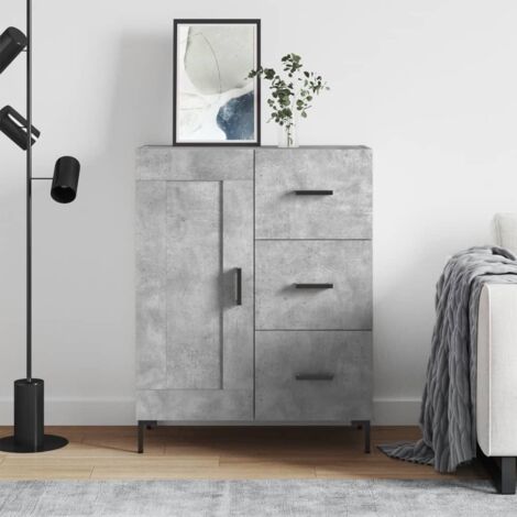 Buffet gris béton 69,5x34x90 cm bois d'ingénierie vidaXL (1/5)