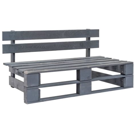 Vidaxl – Banc de jardin en pinède imprégnée gris – Dimensions 110 x 65 x 55 cm – Résistant aux intempéries – Confort optimal avec coussins