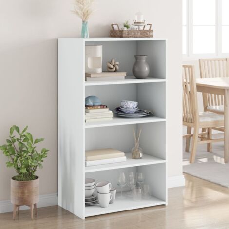 Buffet haut blanc 70x41x124 cm bois d'ingénierie vidaXL (1/5)