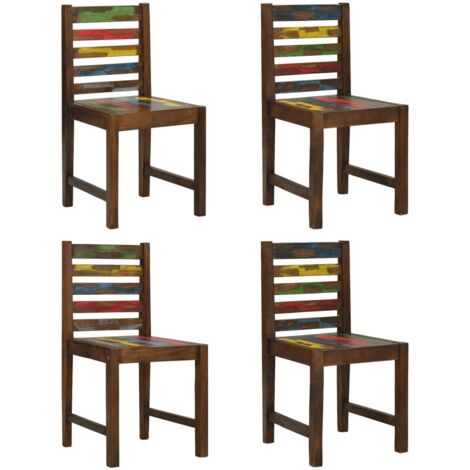 Chaises à manger lot de 4 bois de récupération solide vidaXL (1/10)