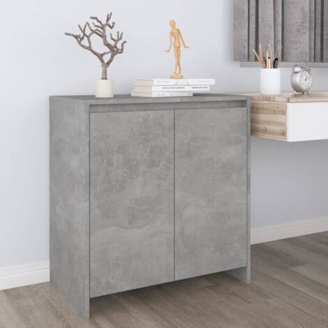 Vidaxl – Buffet gris béton 70x41x75 cm – Bois d'ingénierie durable – 2 portes pour rangement optimal – Compatible avec divers styles déco