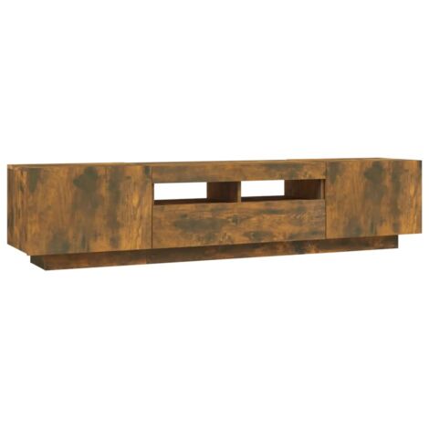 Ensemble de meubles TV avec lumières LED 2 pcs Chêne fumé vidaXL