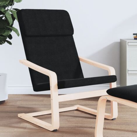 Chaise de relaxation Noir Tissu vidaXL (1/5)
