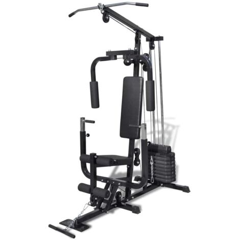 Vidaxl – Banc de musculation avec 8 charges de poids ajustables – Acier robuste – Dossier rembourré pour confort – Entraînement complet du corps