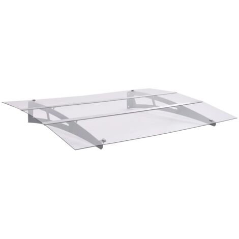 Vidaxl – Auvent de porte 120x90 cm en polycarbonate – Supports en acier – Résistant aux intempéries et aux UV – Installation rapide incluse (1/6)
