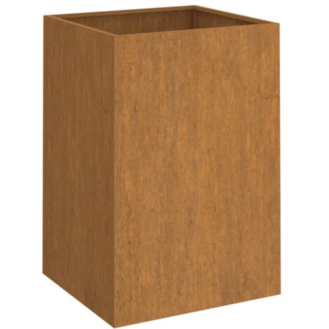 Vidaxl – Jardinière acier corten 52x48x75 cm – Résistante aux intempéries – Couleur marron – Pour décoration jardin, balcon, patio