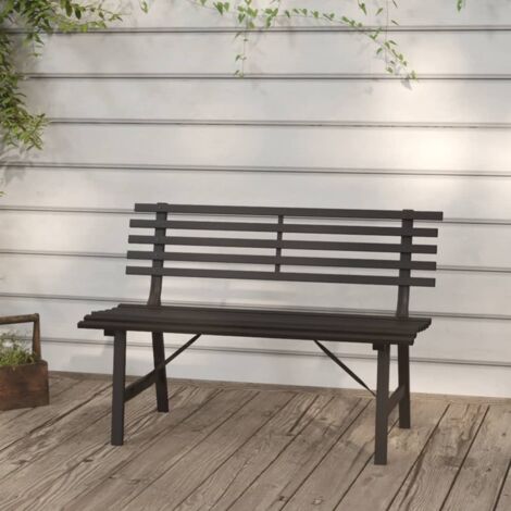 Banc de jardin 110 cm Acier Noir vidaXL (1/5)