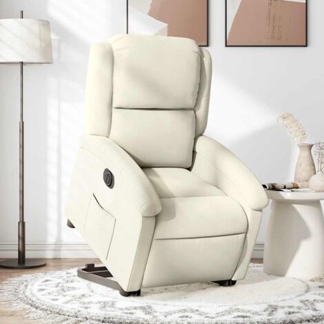 Fauteuil inclinable électrique crème velours vidaXL (1/5)