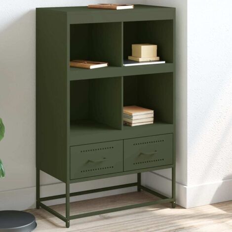 Buffet haut vert olive 68x39 x111,5 cm acier vidaXL (1/6)