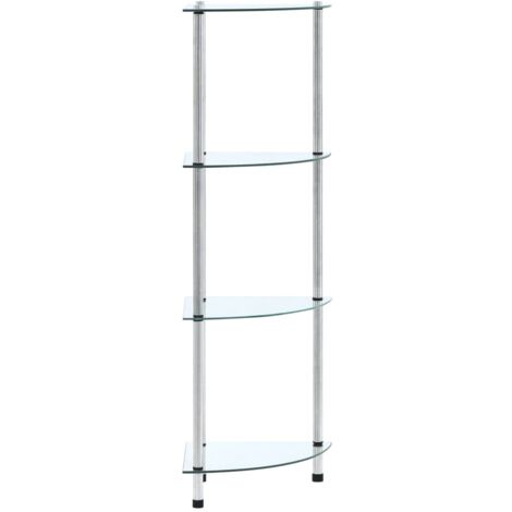 Étagère 4 niveaux Transparent 30x30x100 cm Verre trempé vidaXL