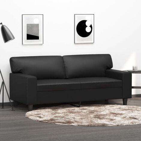 Canapé à 2 places Noir 140 cm Similicuir vidaXL