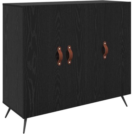 vidaXL Sideboard Black Oak 89.5 x 34 x 80 cm Engineered Wood (1/5)