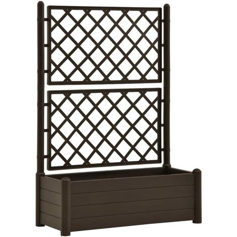 Vidaxl – Jardinière avec treillis 100x43x142 cm – Polypropylène résistant aux intempéries – Capacité 90 L – Pour plantes grimpantes