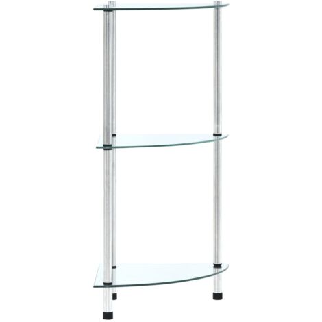 vidaXL 3-Tier Shelf Transparent 30x30x67 cm Tempered Glass