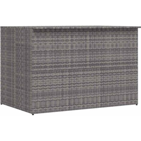 Boîte de rangement de jardin gris 150x100x100 cm résine tressée vidaXL