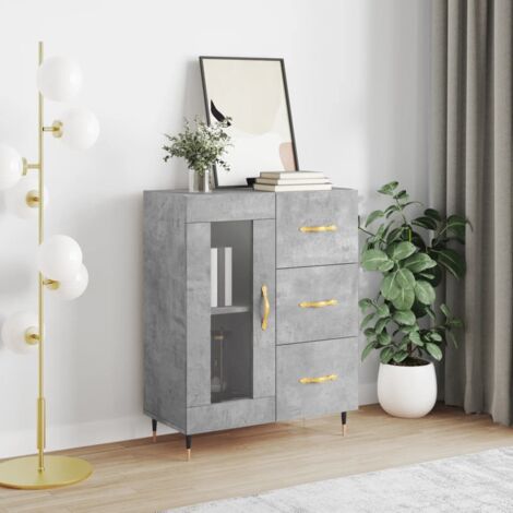 Buffet gris béton 69,5x34x90 cm bois d'ingénierie vidaXL (1/5)
