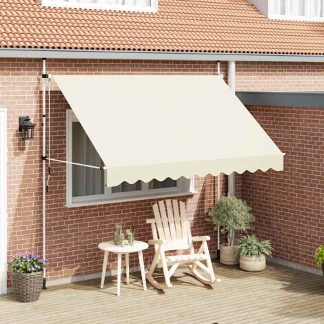 Vidaxl – Store banne rétractable manuel 300 cm – Polyester hydrofuge et résistant aux UV – Manivelle à gauche ou droite – Ajustable en hauteur et angle