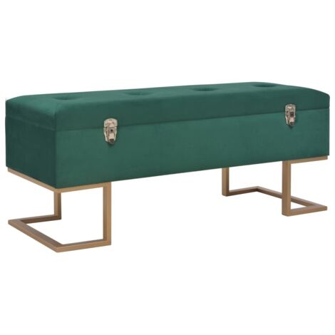 vidaXL Bench with Storage Compartment 105 cm Green Velvet (1/5)