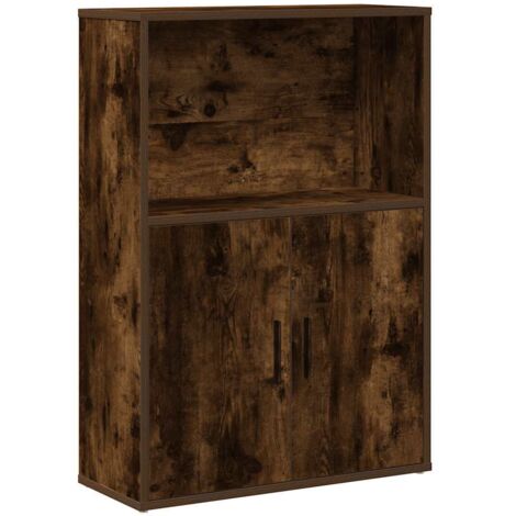 Bibliothèque chêne fumé 60x24x85 cm bois d'ingénierie vidaXL (1/5)