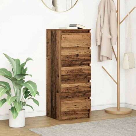 Vidaxl – Buffet avec tiroirs 5 tiroirs vieux bois 37,5x35x99 cm – Bois d'ingénierie résistant à l'humidité – Grand espace de rangement (1/5)