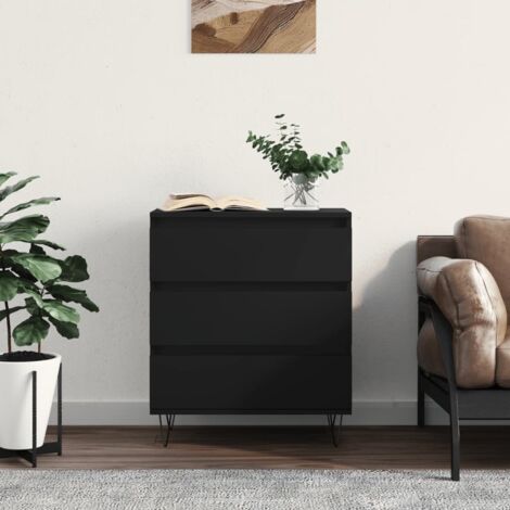 Buffet Noir 60x35x70 cm Bois d'ingénierie vidaXL (1/6)