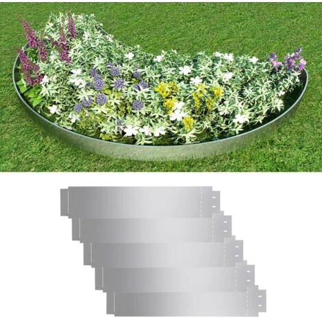 Bordure de pelouse 5 pcs Acier galvanisé 100x19 cm vidaXL