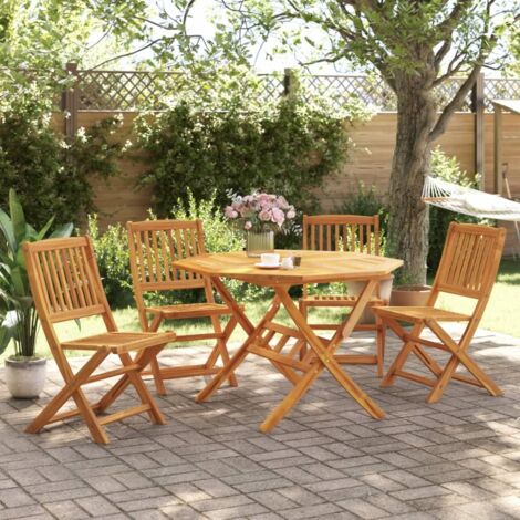 Ensemble à manger de jardin pliable 5 pcs bois massif d’acacia vidaXL