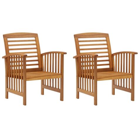 Chaises de jardin lot de 2 Bois d'acacia massif vidaXL (1/7)