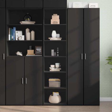 Buffet haut noir 45x41x185 cm bois d'ingénierie vidaXL