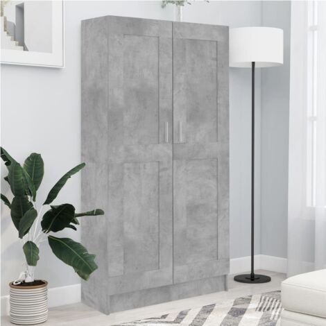 Bibliothèque Gris béton 82,5x30,5x150 cm Bois d’ingénierie vidaXL