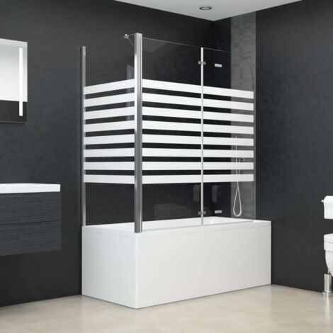 Vidaxl – Enclos de bain 120x68x130 cm – Verre trempé 4 mm – Design pliable avec bras de support – Installation facile