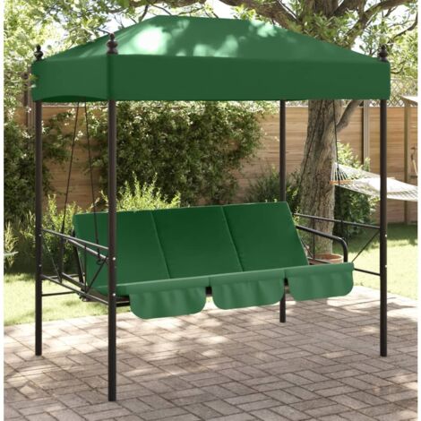 Balancelle de jardin avec auvent vert acier vidaXL (1/6)