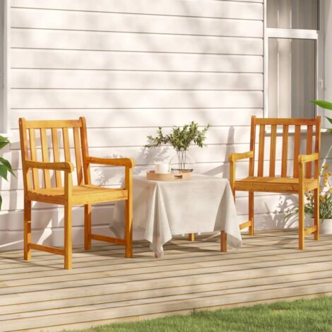 Chaises de jardin lot de 2 Bois d'acacia solide vidaXL (1/6)