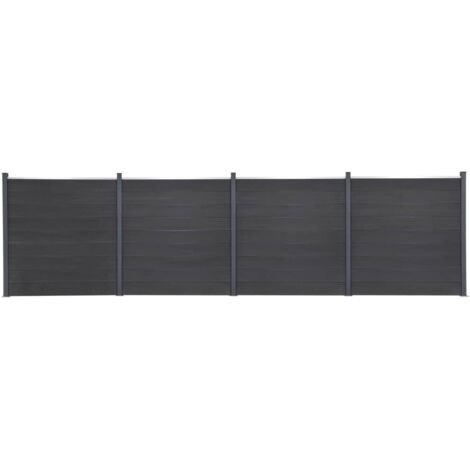 Ensemble de panneaux de clôture gris 699x186 cm WPC vidaXL