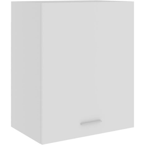 Vidaxl – Armoire suspendue murale blanche 50x31x60 cm – Bois d’ingénierie – 2 étagères – Capacité 60 kg – Assemblage requis