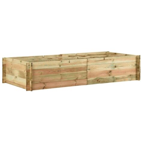 Vidaxl – Jardinière en bois de pin imprégné 197x100x40 cm – 9 compartiments pour légumes – Résistante à la pourriture – Assemblage facile